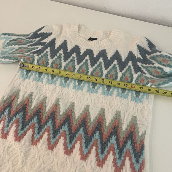 Talbots Zig-Zag Fair Isle Crewneck Pullover Sweater Long Sleeve Size LP - Picture 5 of 7